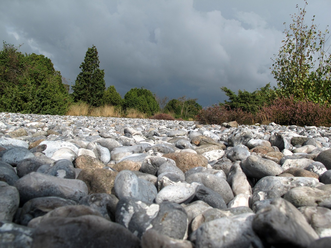 stones pebble riverbed free photo