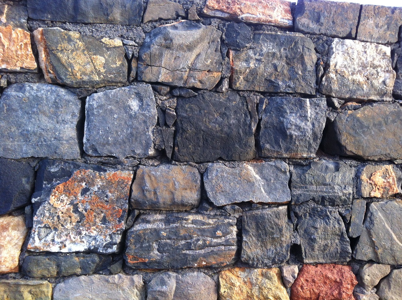 stones colorful wall free photo