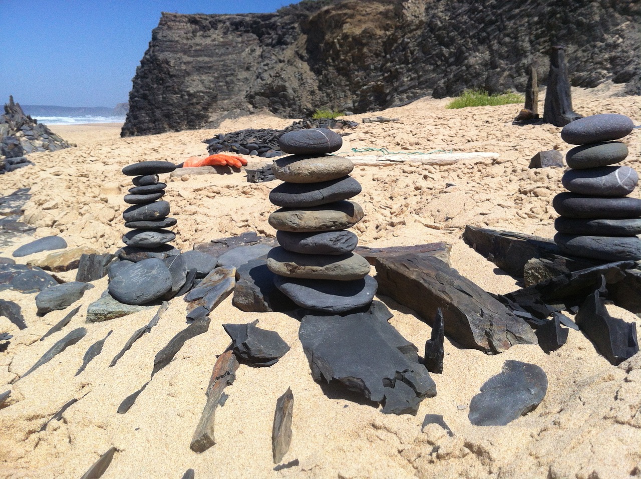 stones landart coast free photo