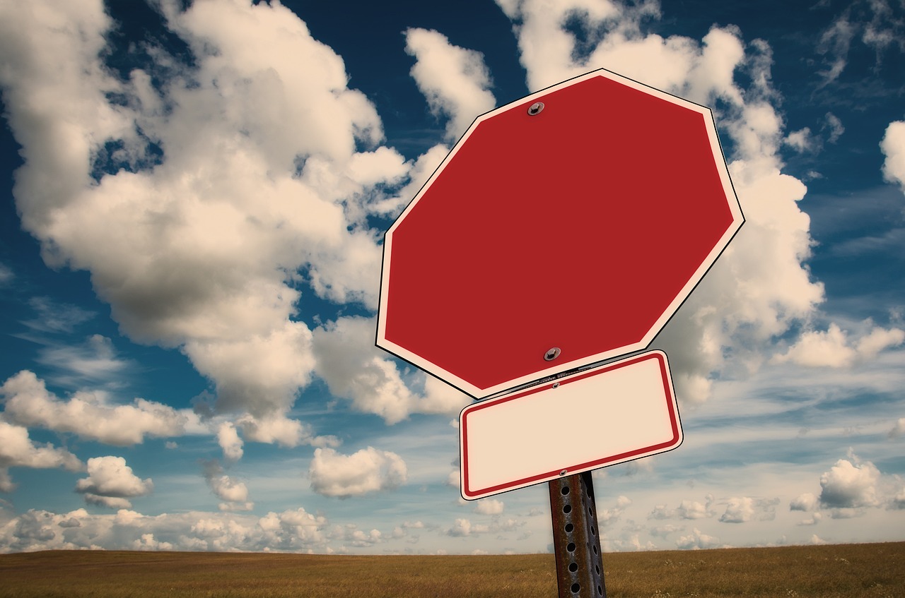 stop stop sign clouds free photo