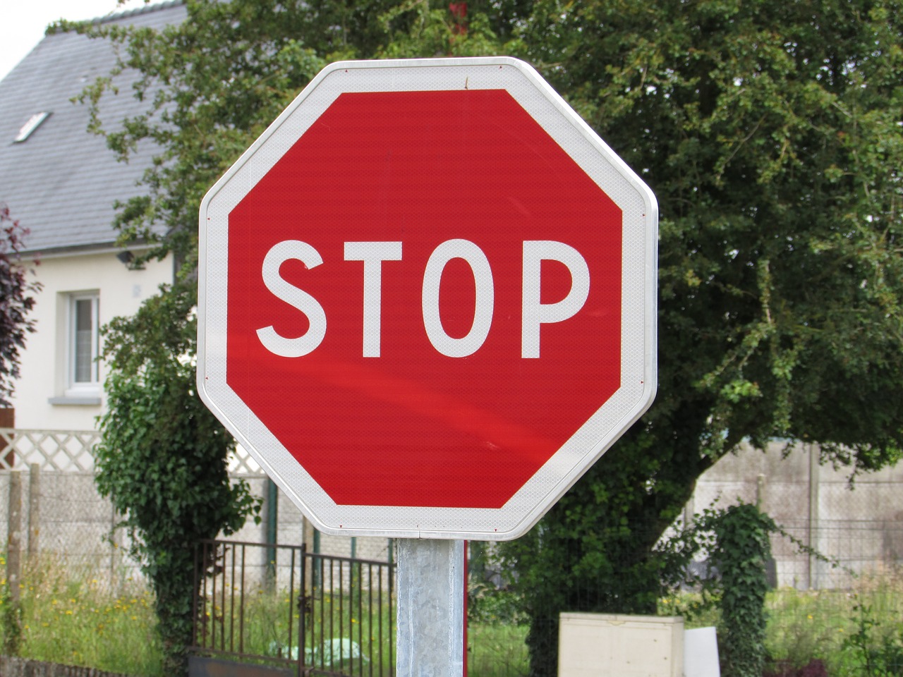 stop road sign free photo