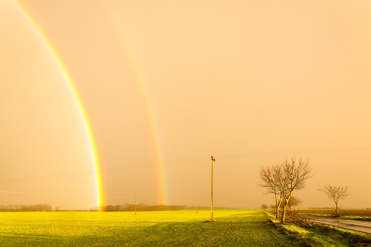 storm rainbow sunshine free photo