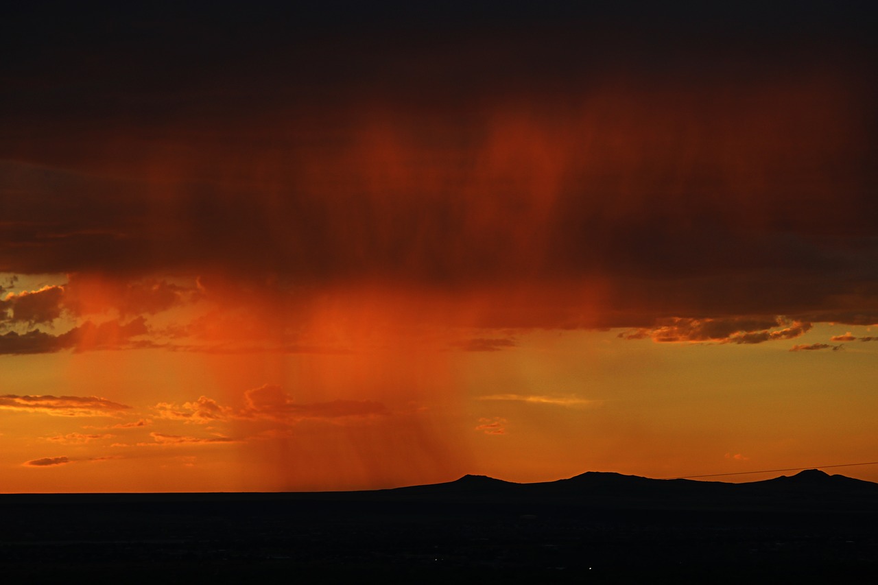 storm rain sunset free photo