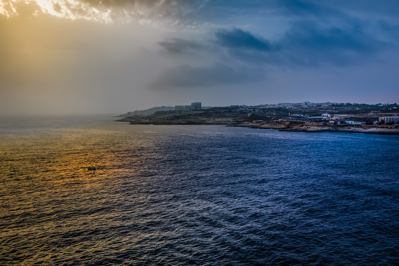 storm ocean boat free photo