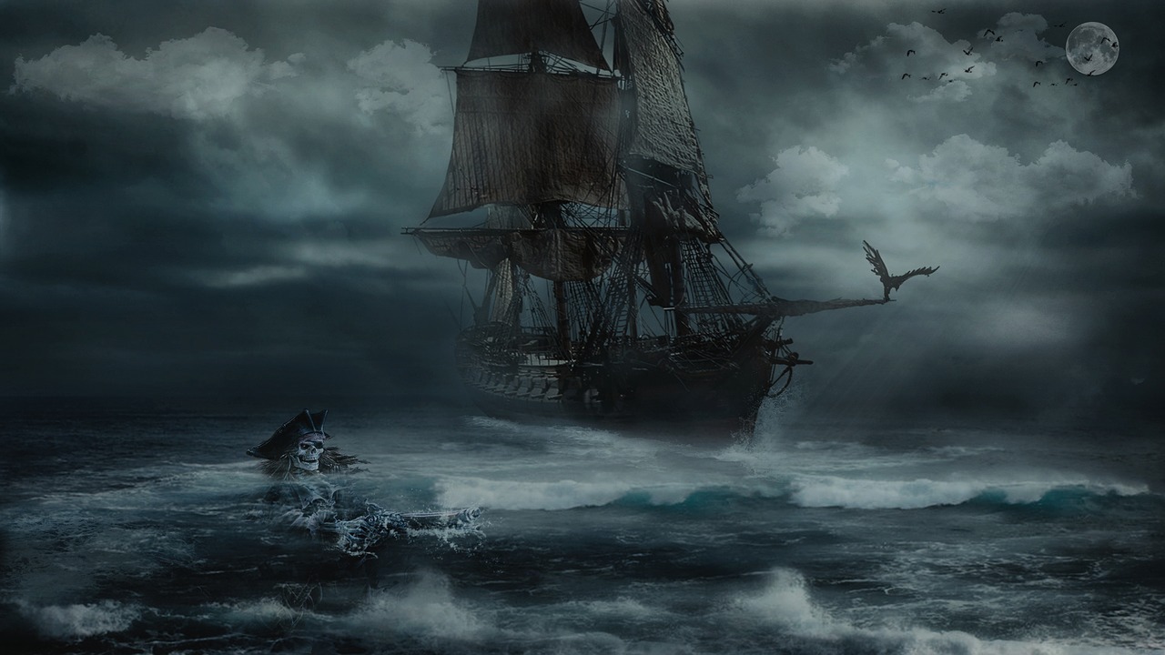 storm pirate sea free photo