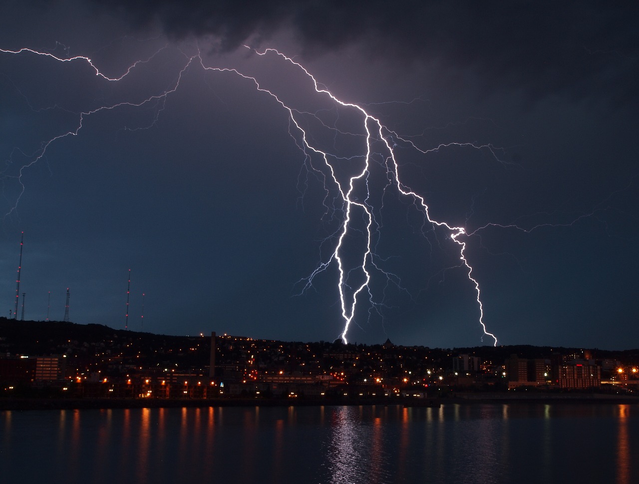 storm lightning clouds free photo