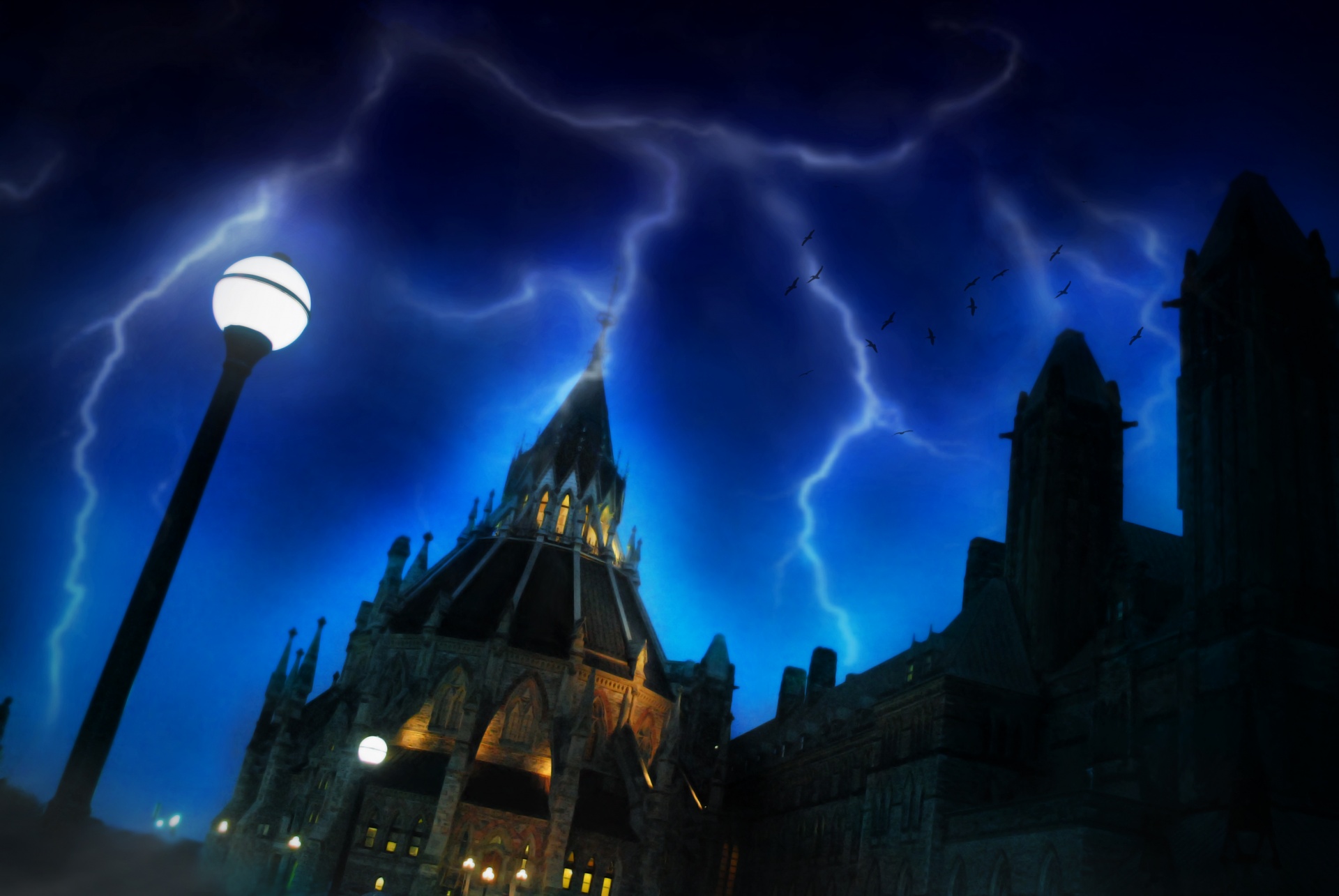 gothic building storm free photo