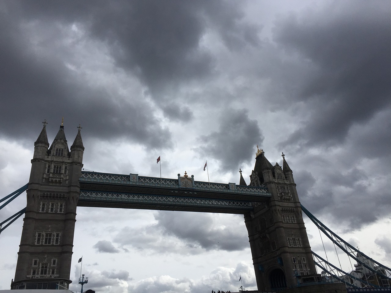 stormy sky bridge london britain free photo