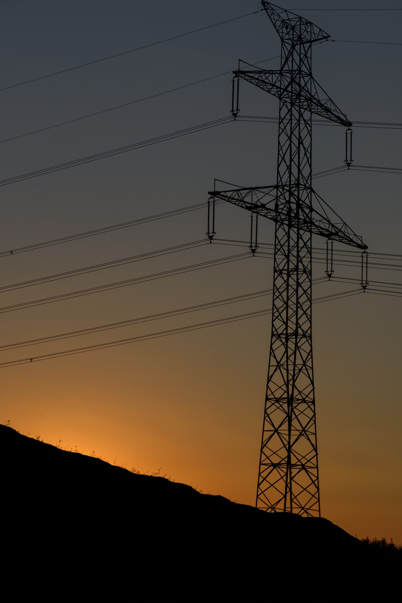 sunset electric pylon wires free photo