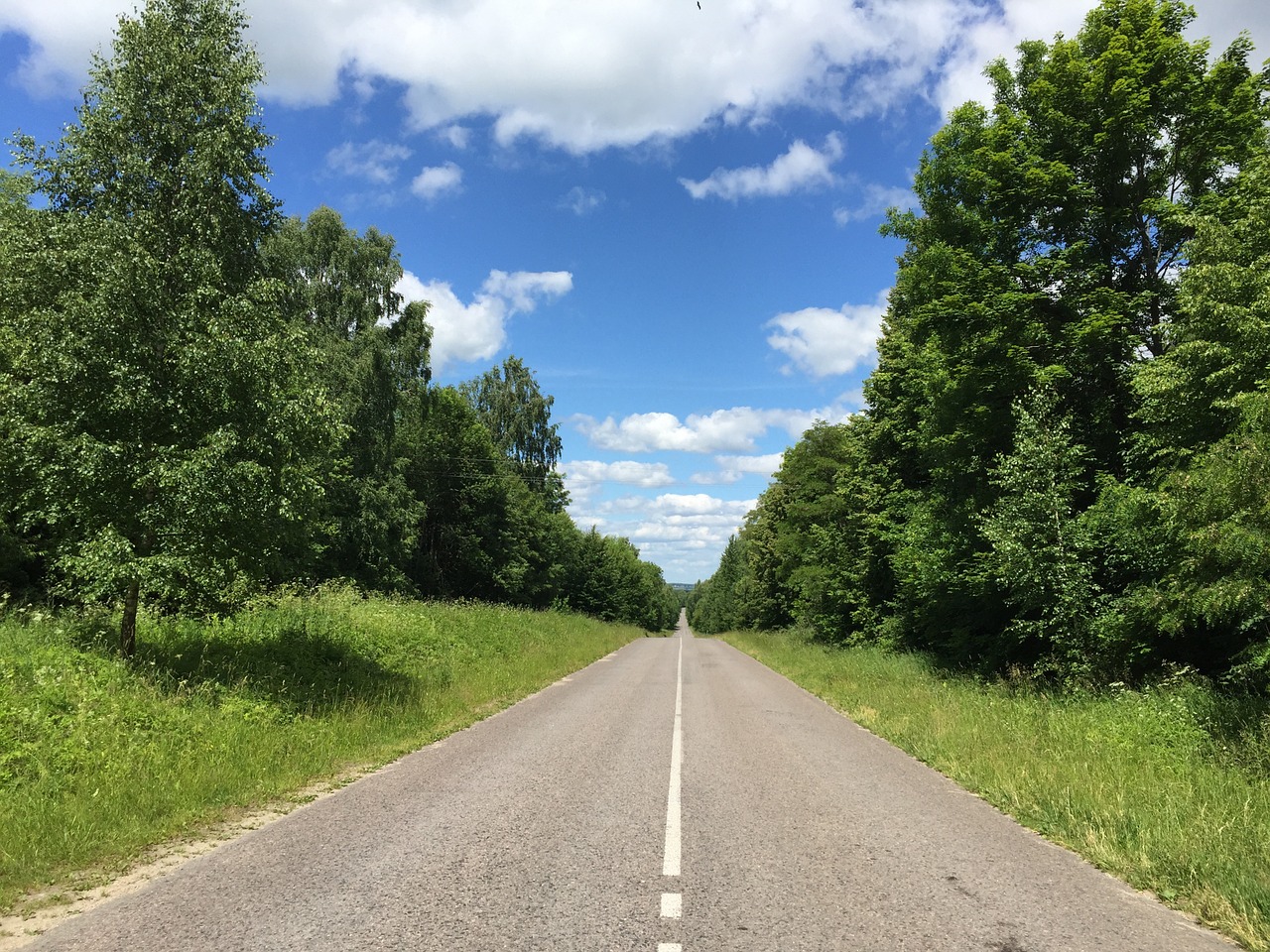 straight road countryside free photo