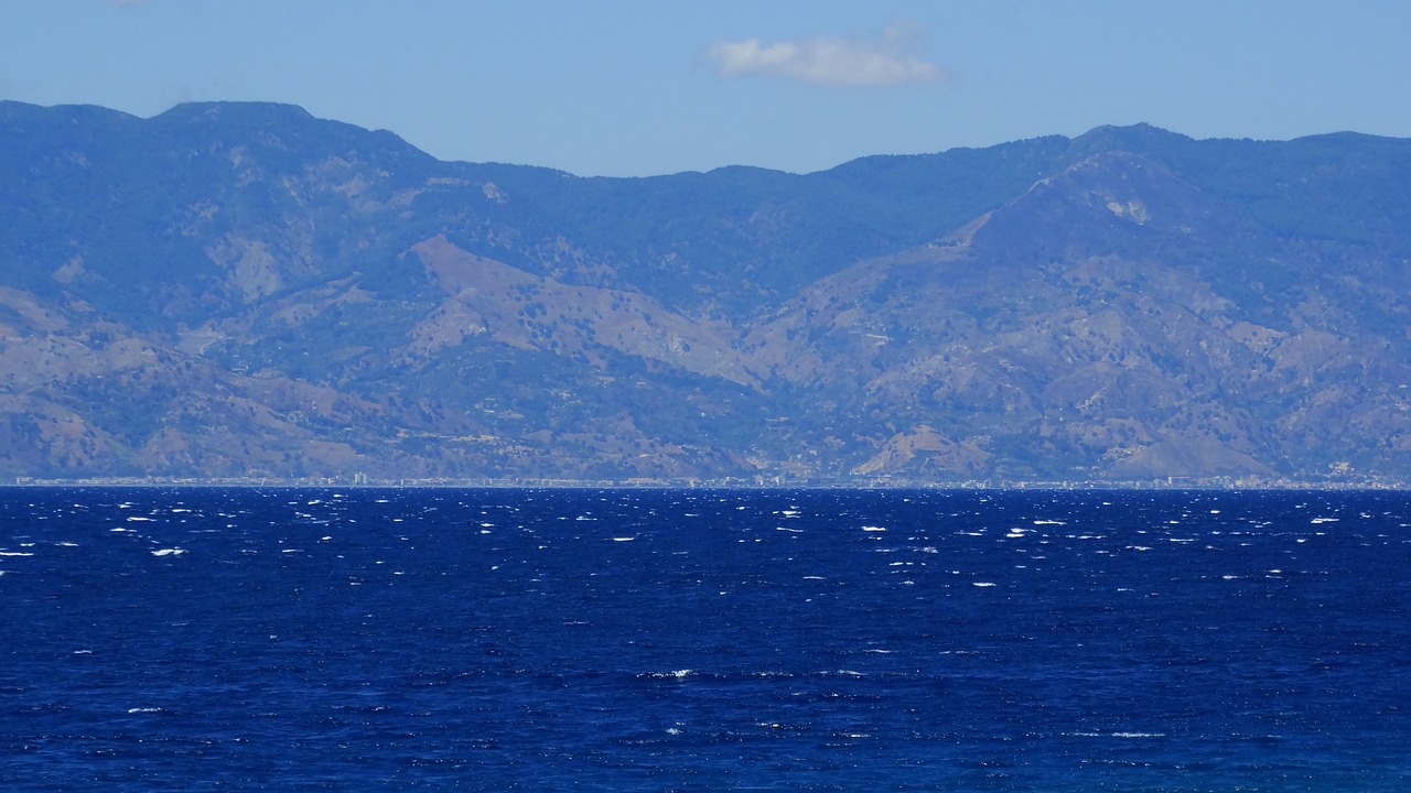 strait of messina calabria landscape free photo