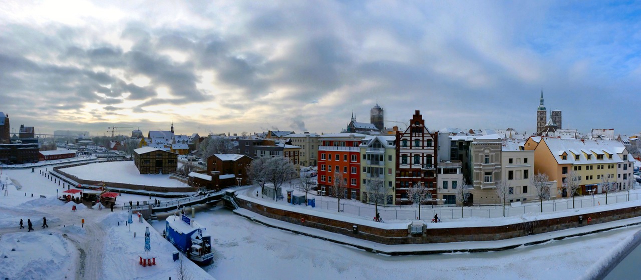 stralsund panorama winter free photo