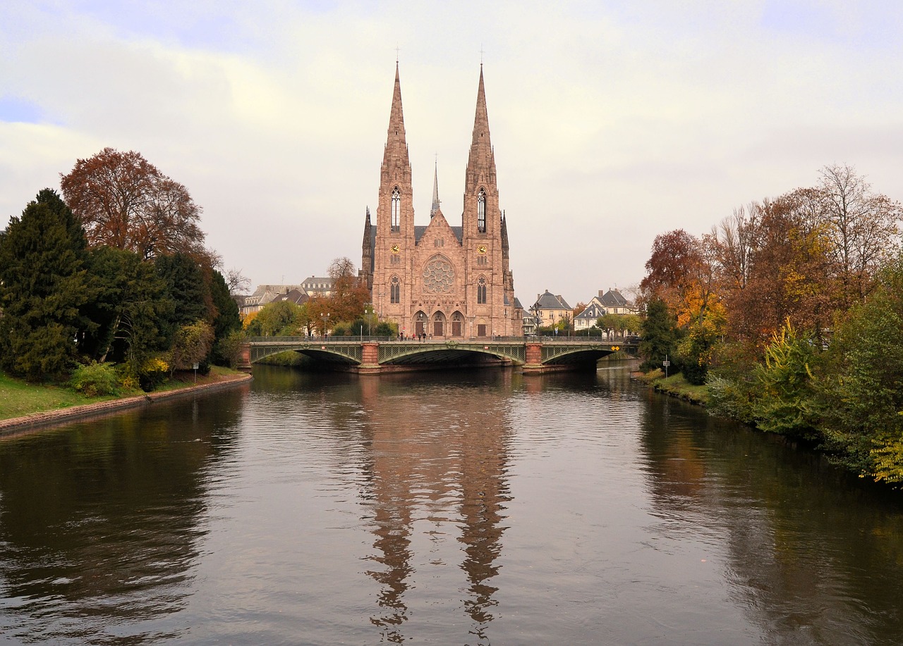 strasbourg church river free photo