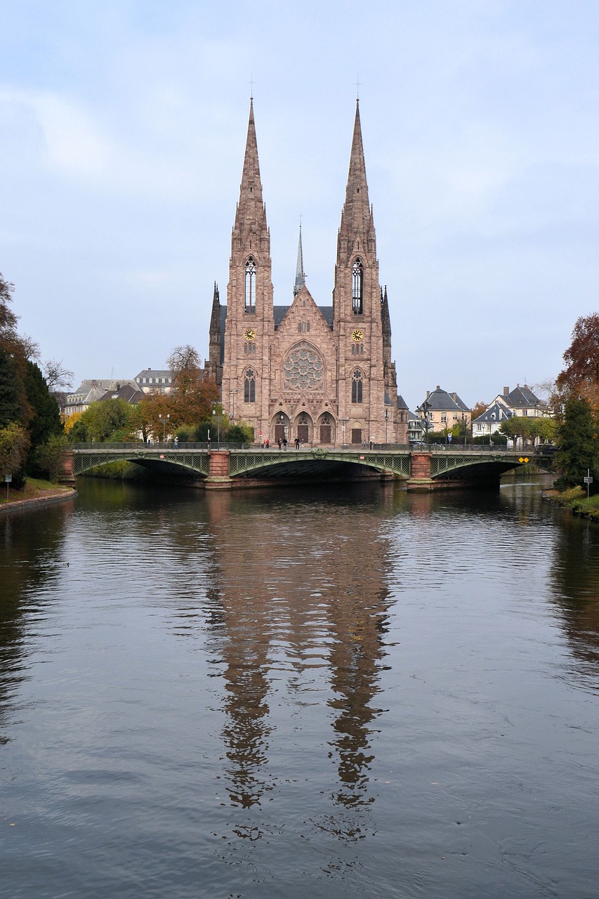 strasbourg church river free photo