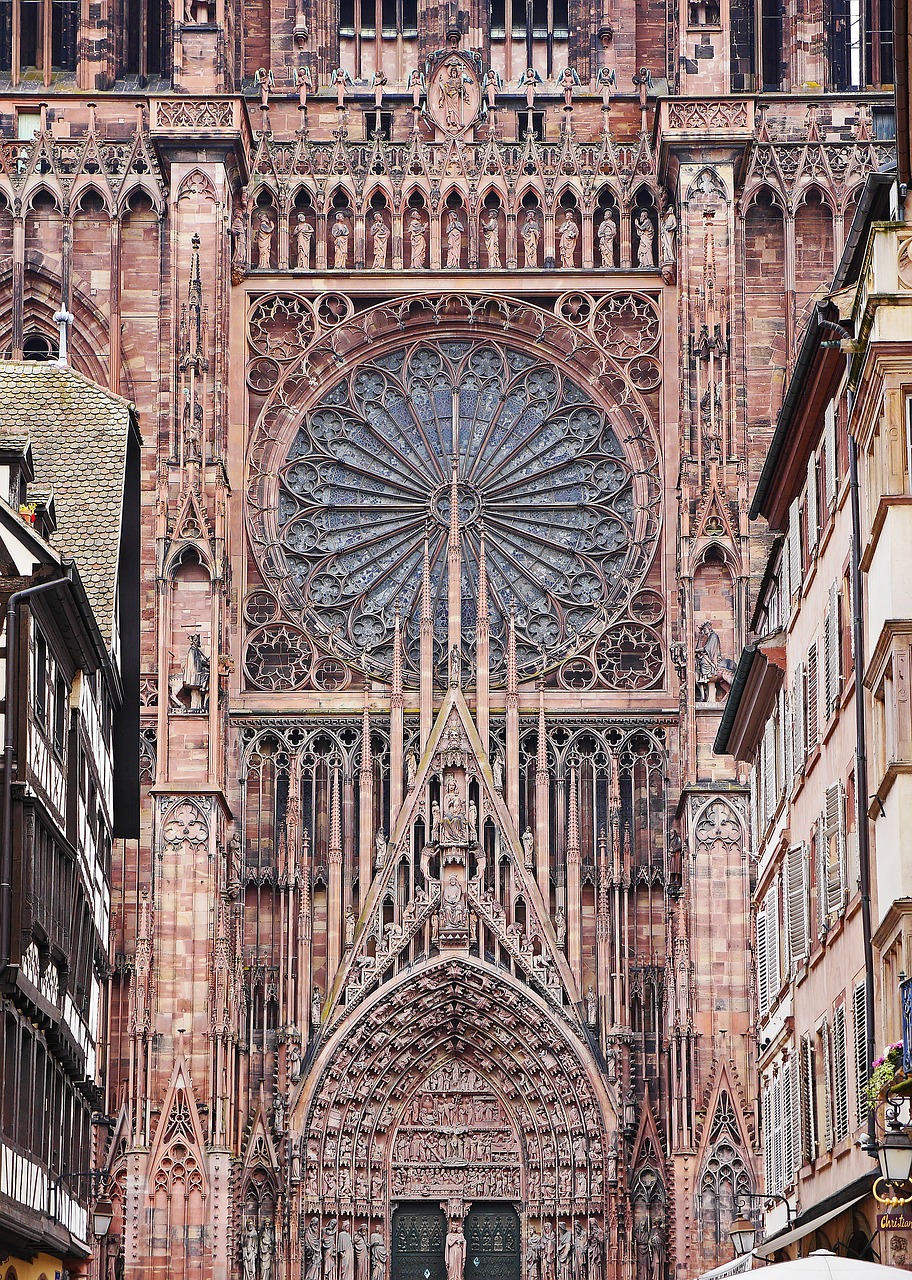 strasbourg münster main portal free photo