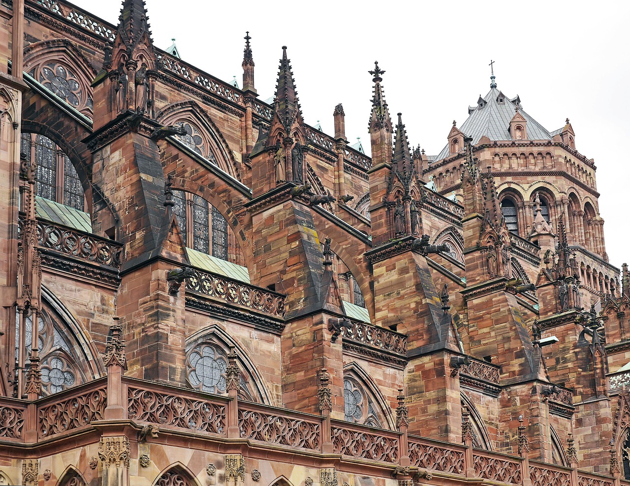 strasbourg cathedral west side sandstone gothic free photo