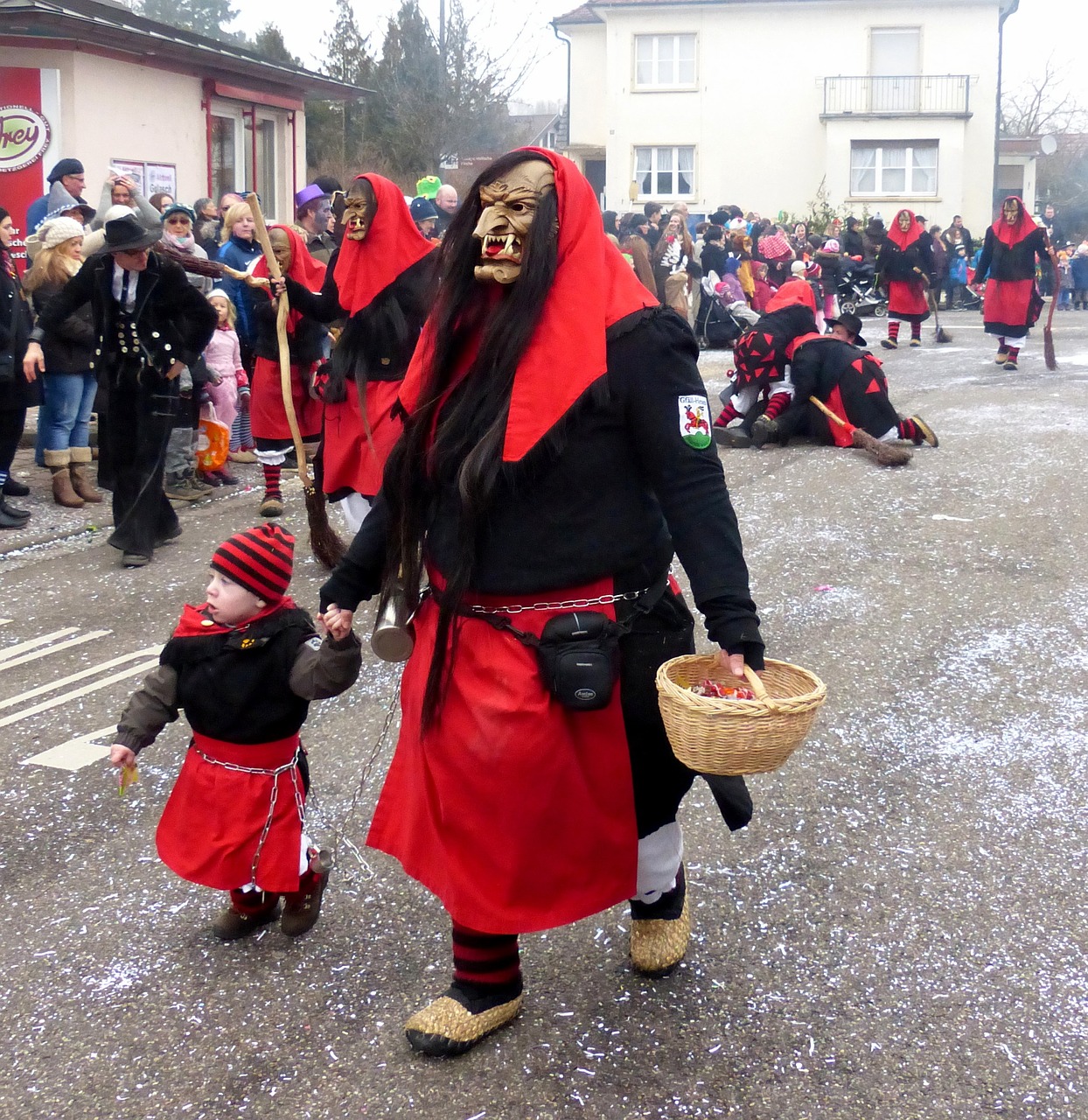 strassenfasnet wooden mask straw shoes free photo