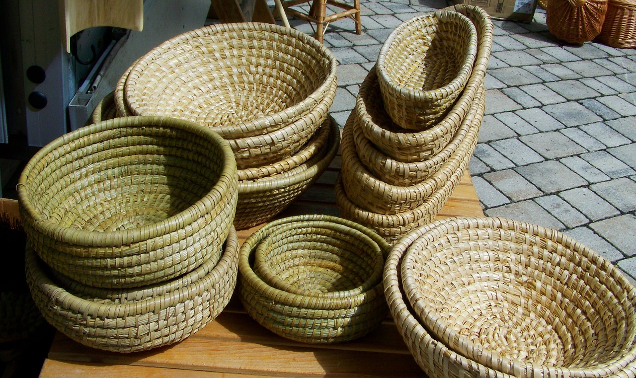 straw basket wicker basket handmade product free photo