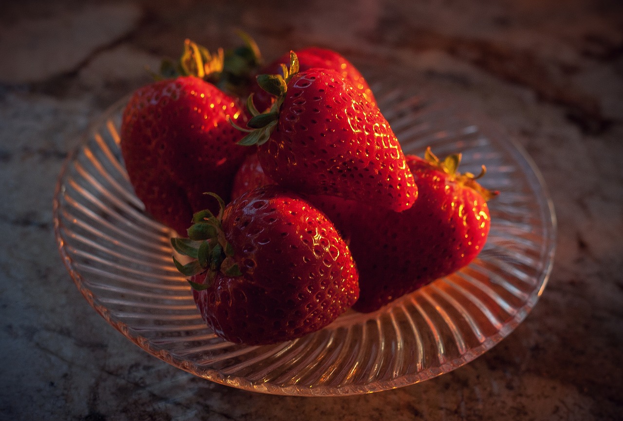 strawberries sunset strawberry free photo
