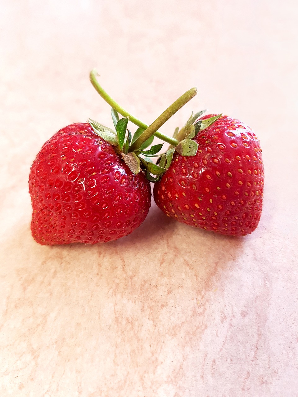strawberries two fruit free photo
