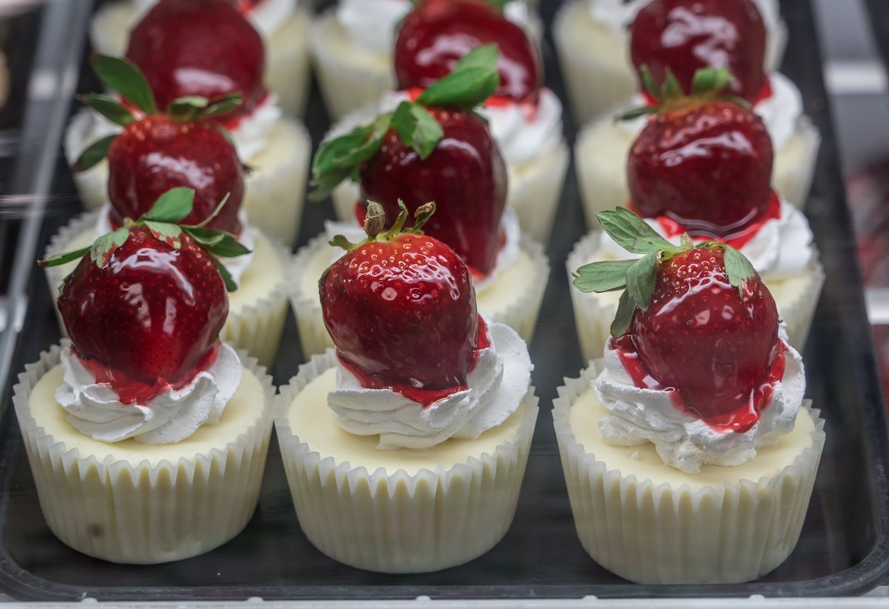 strawberries cake cream free photo