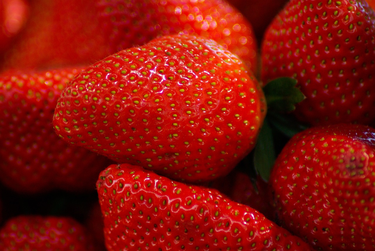 strawberries red fruits dessert free photo