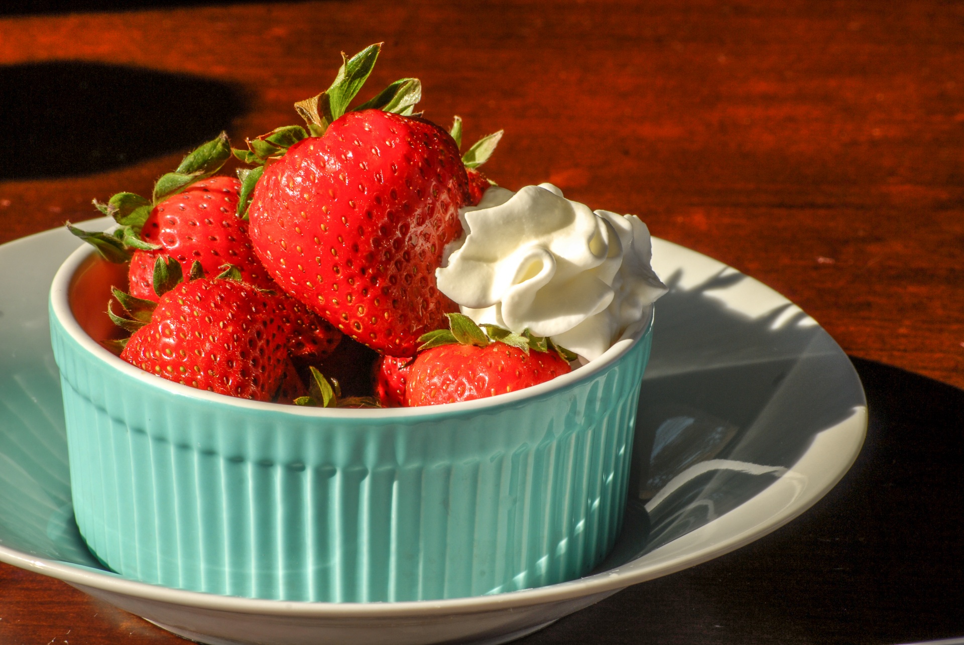 strawberries cream dessert free photo