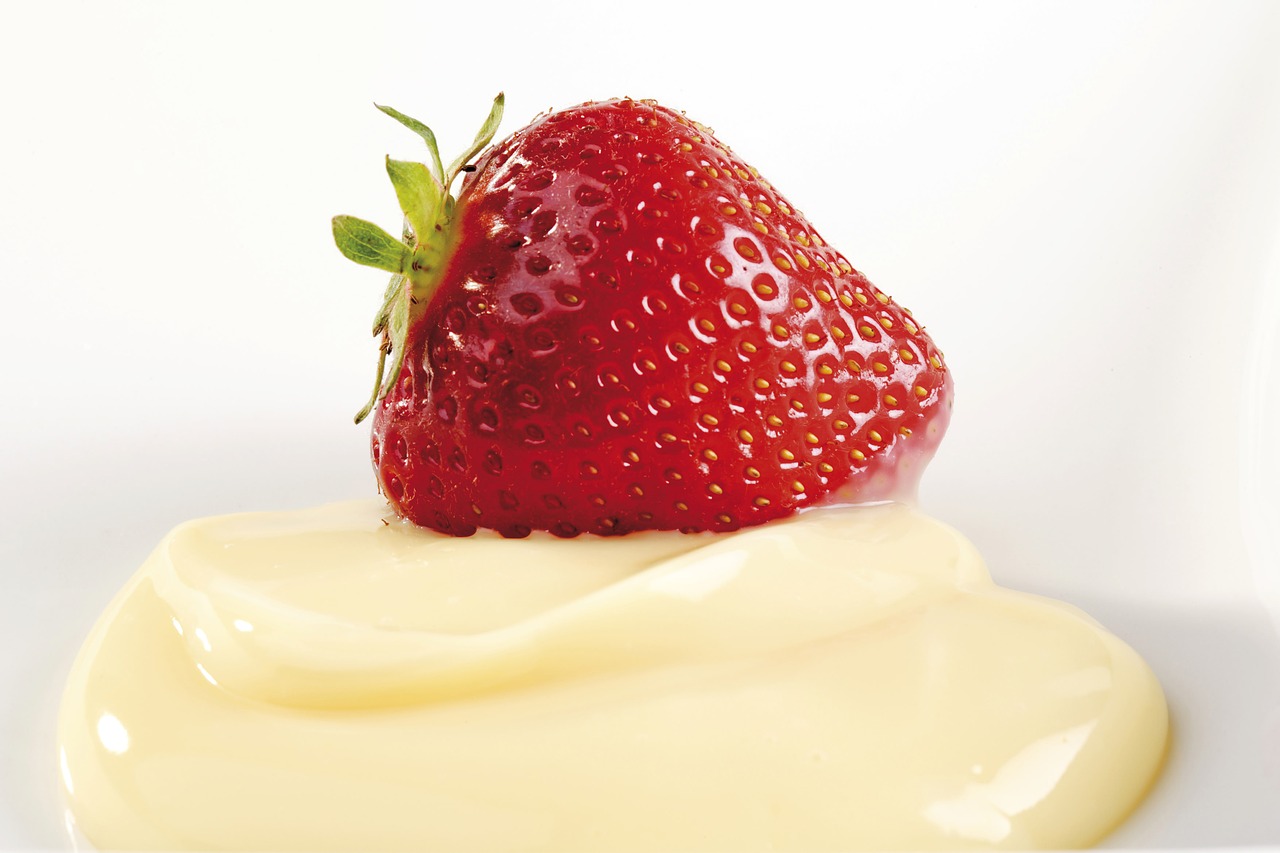 strawberry cream dessert free photo