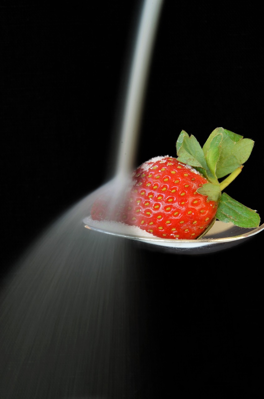 strawberry sugar spoon free photo