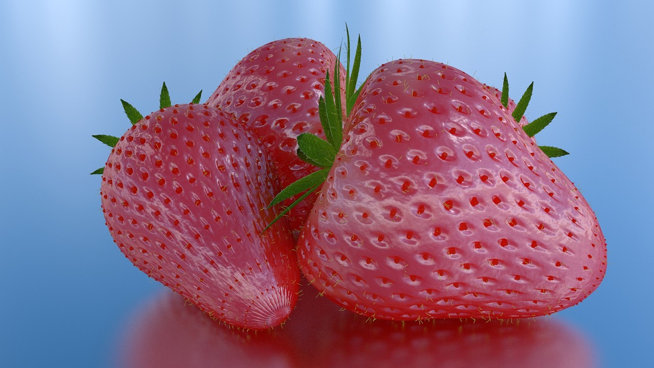 strawberry 3d blender free photo