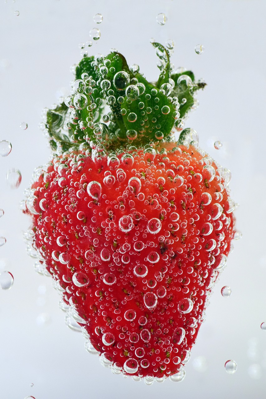 strawberry  water  blow free photo
