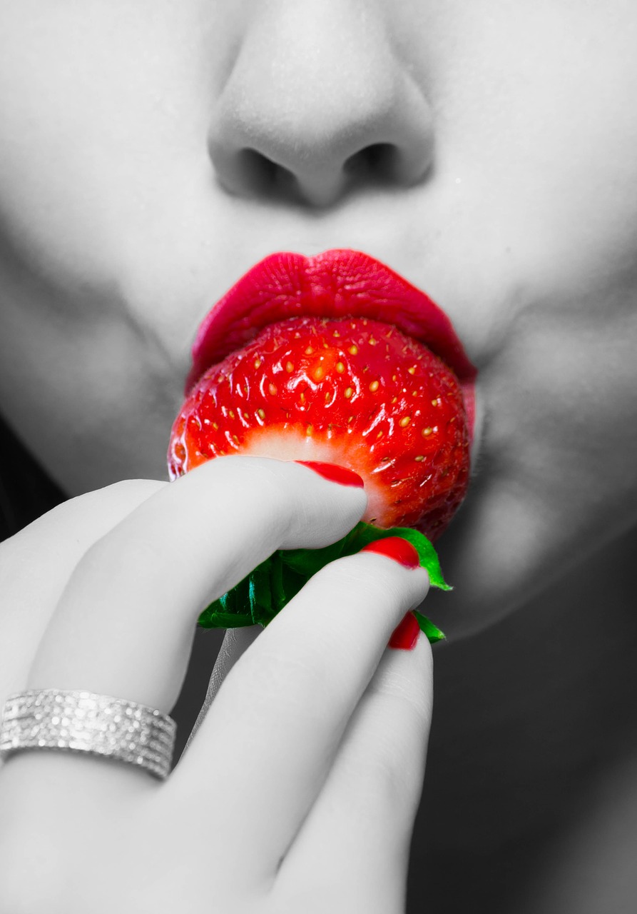 strawberry  juicy berry  lips free photo