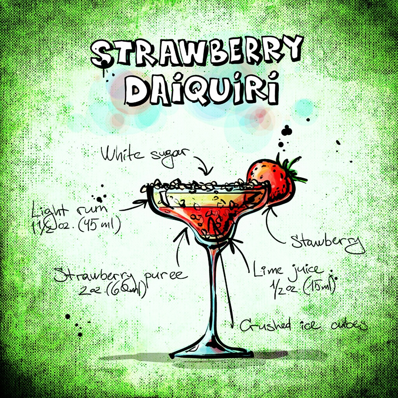 strawberry daiquiri cocktail drink free photo