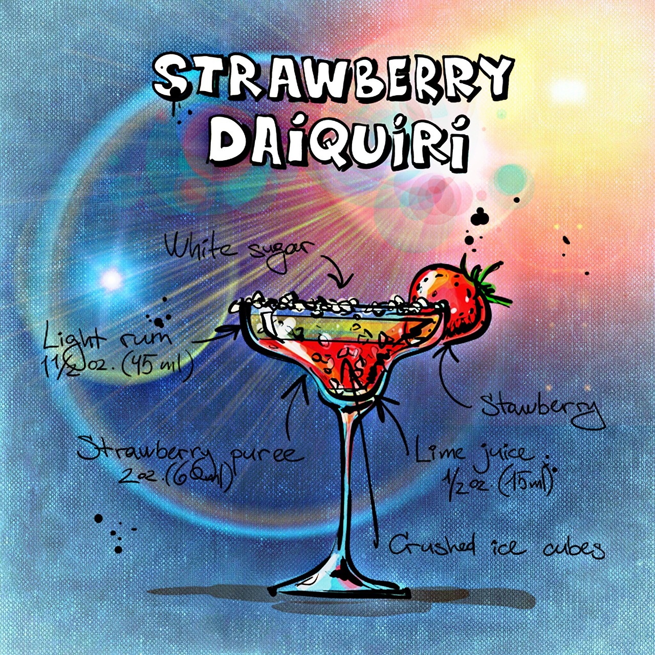 strawberry daiquiri cocktail drink free photo