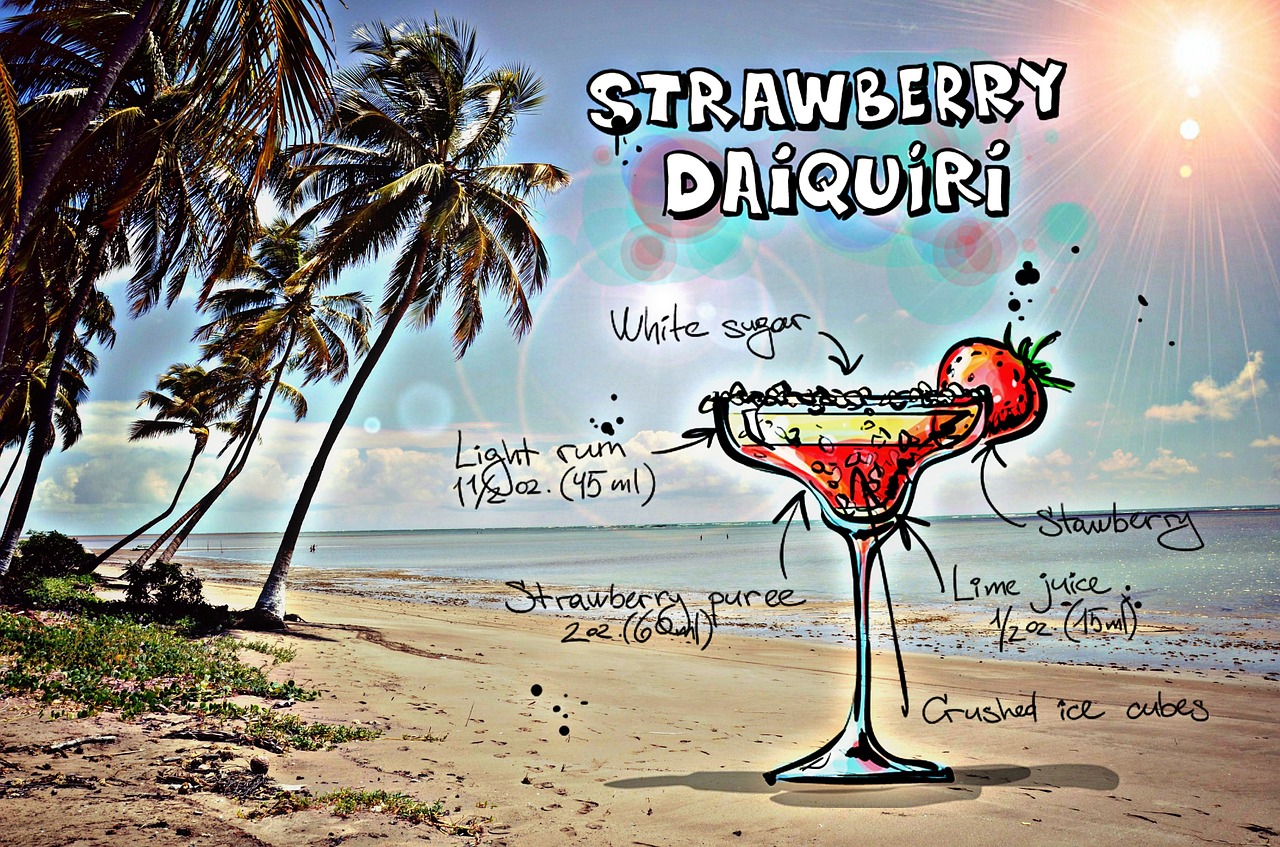 strawberry daiquiri cocktail drink free photo