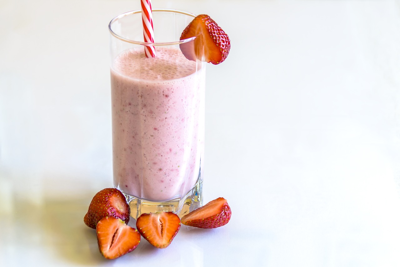 strawberry smoothie kefir the drink free photo