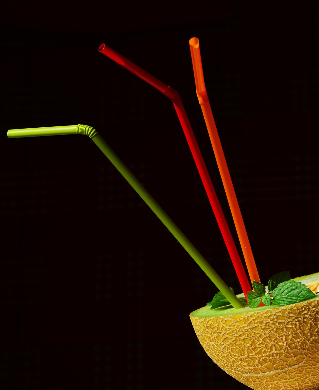 straws melon juice free photo