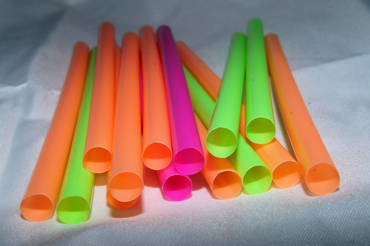straws colorful plastic free photo