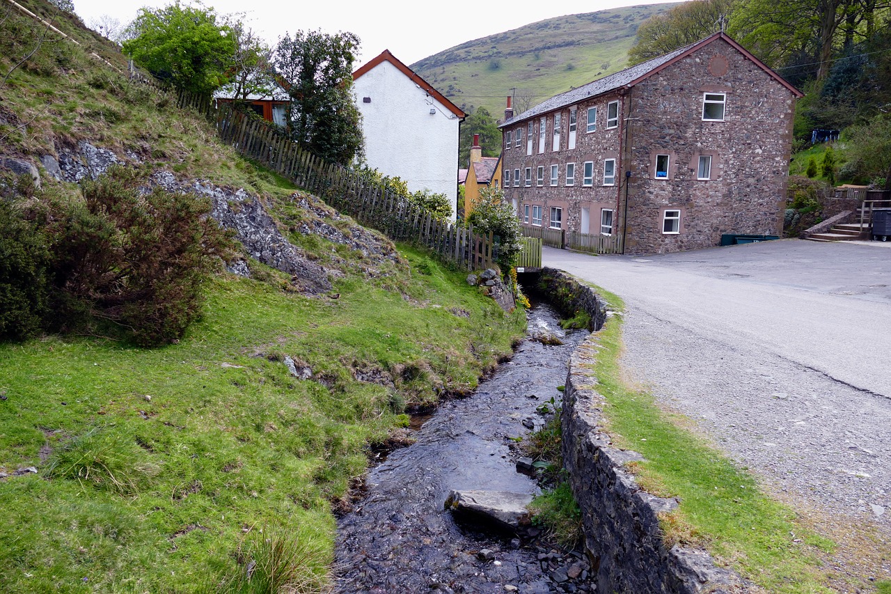 stream carding mill valley countryside free photo