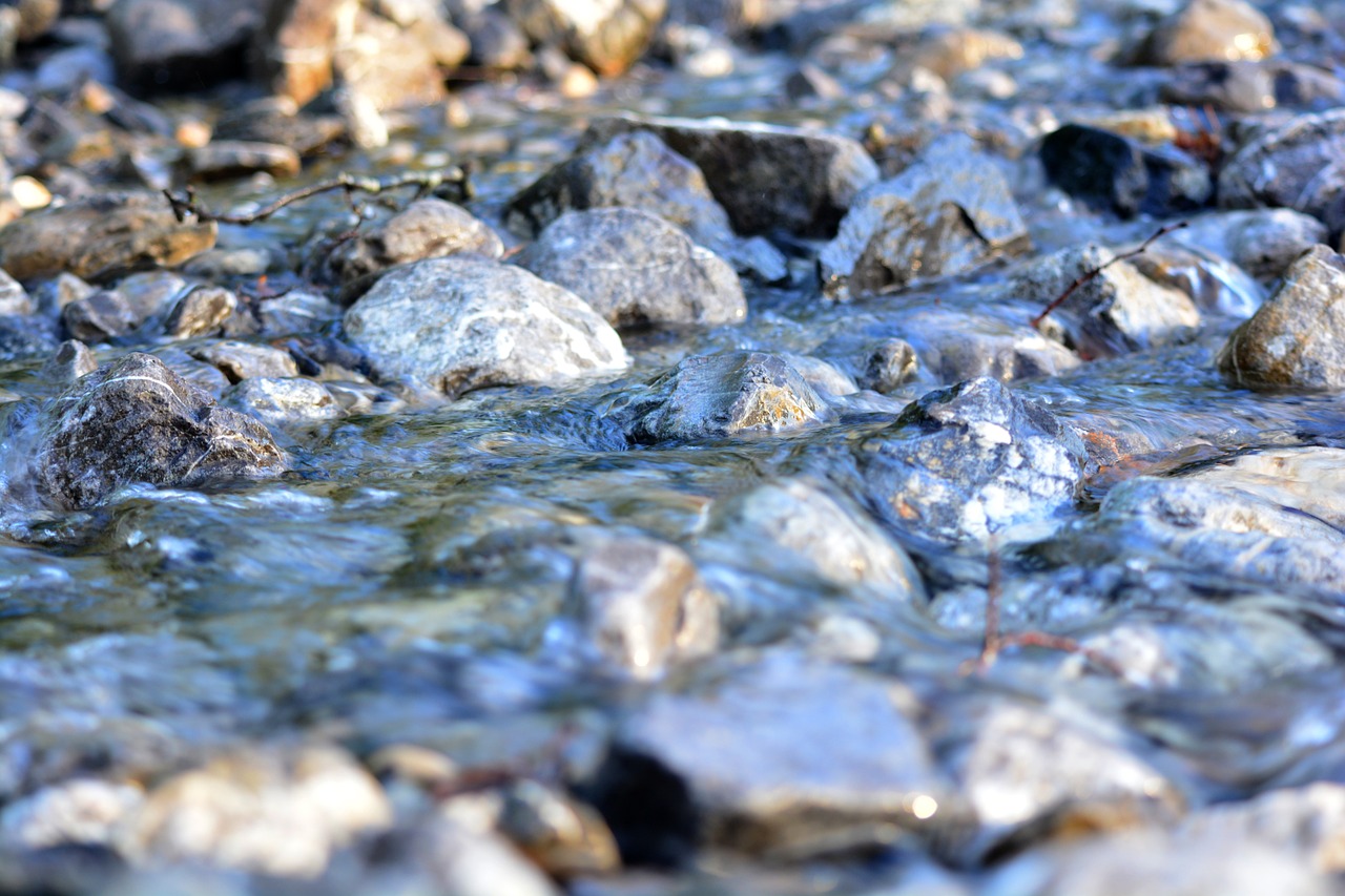 stream gravel mountain free photo