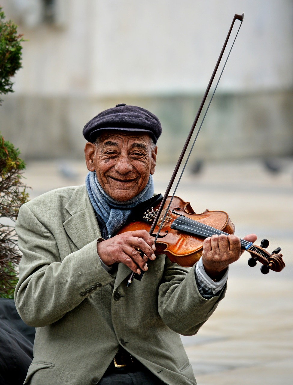 street musician violinist free photo