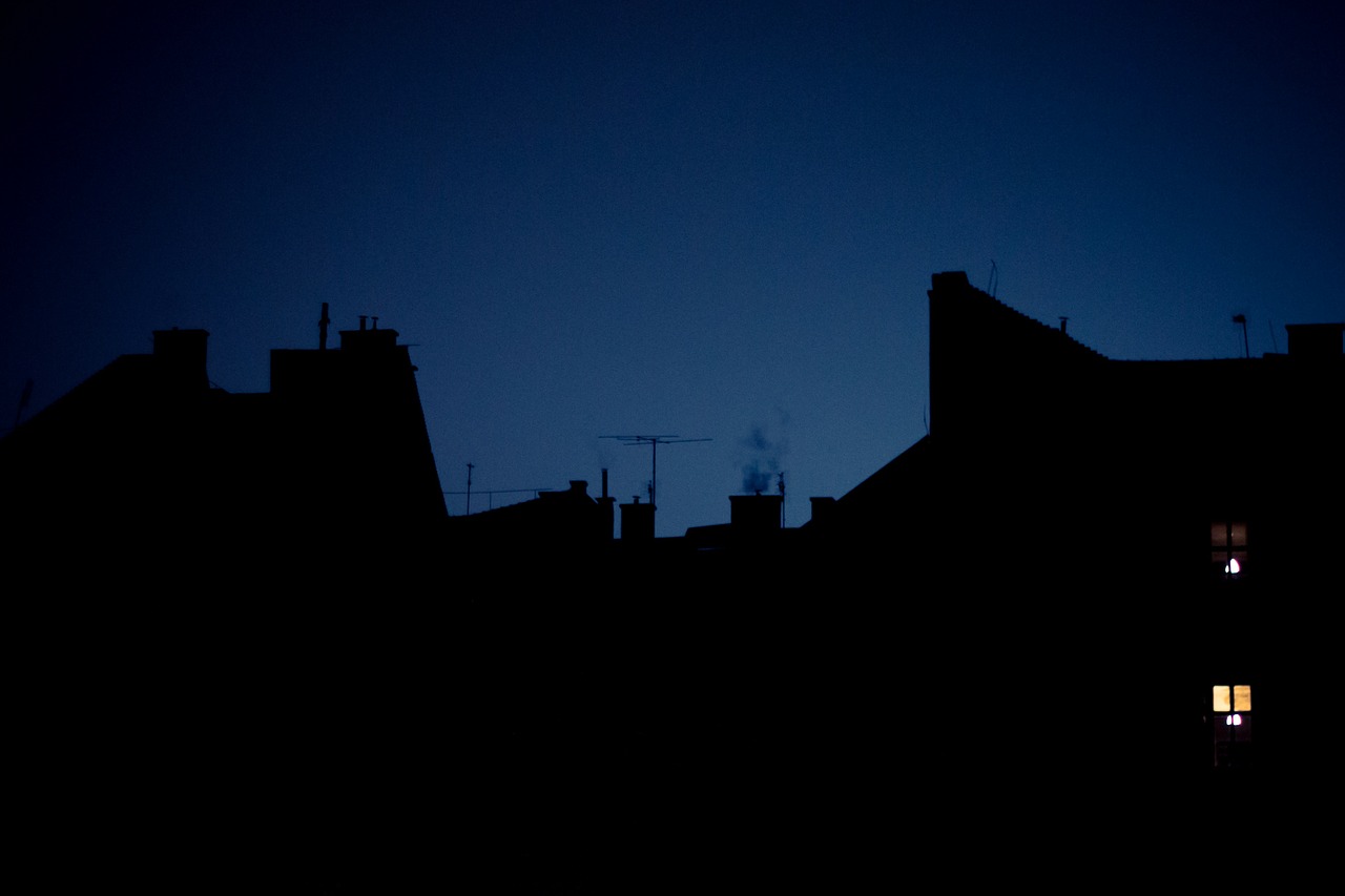 street at night building free photo