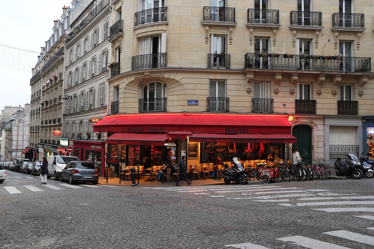 Париж улица стрит кафе
