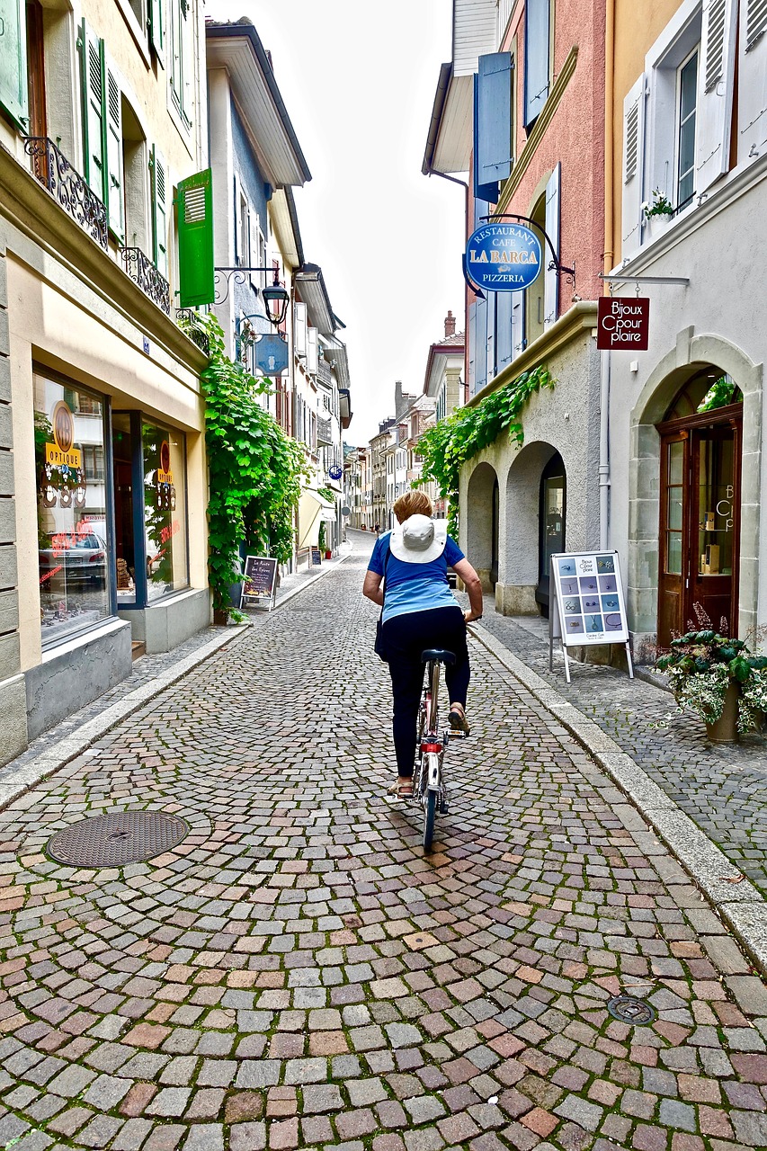 street  perspective  bike rider free photo