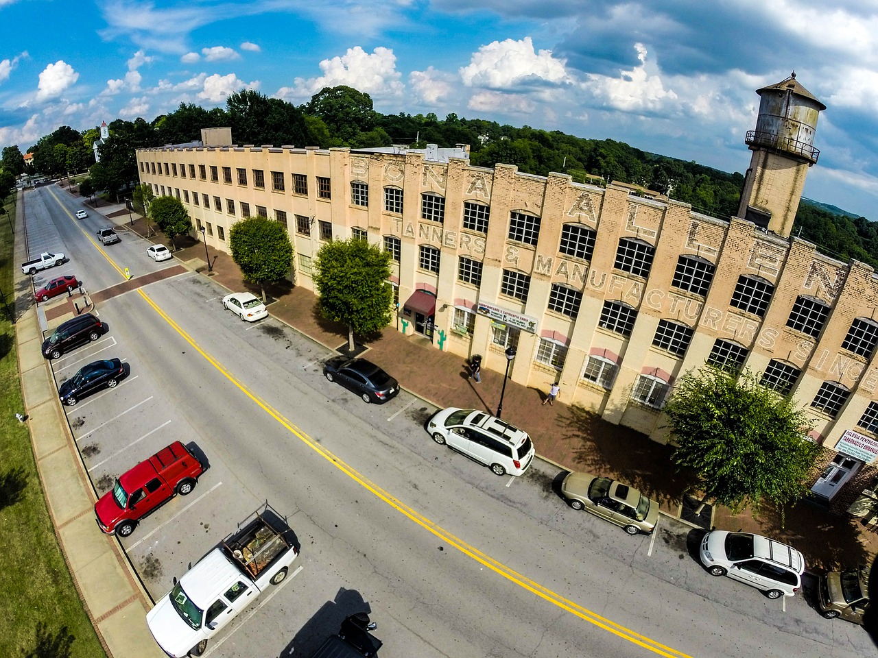 street aerial drone free photo