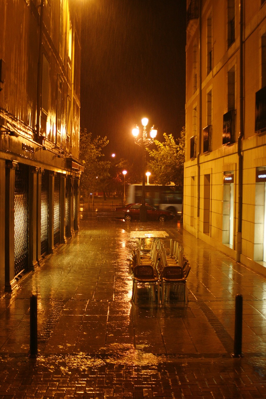 street rain night free photo