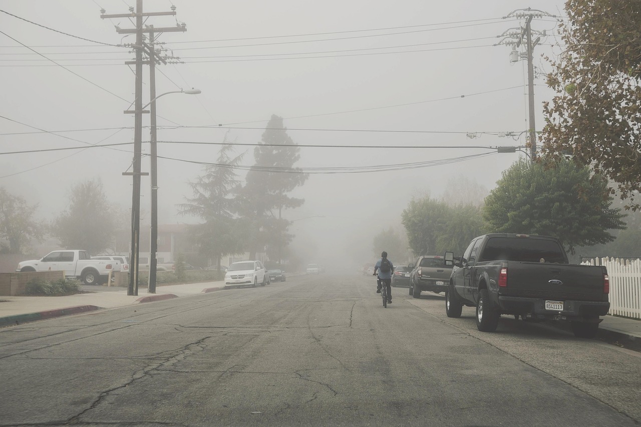 street pavement fog free photo