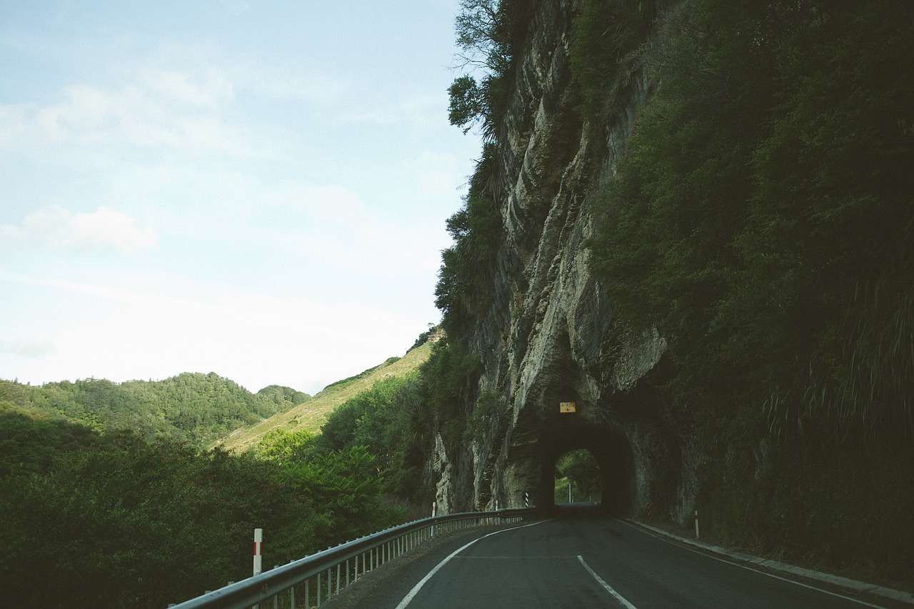 street road mountains free photo