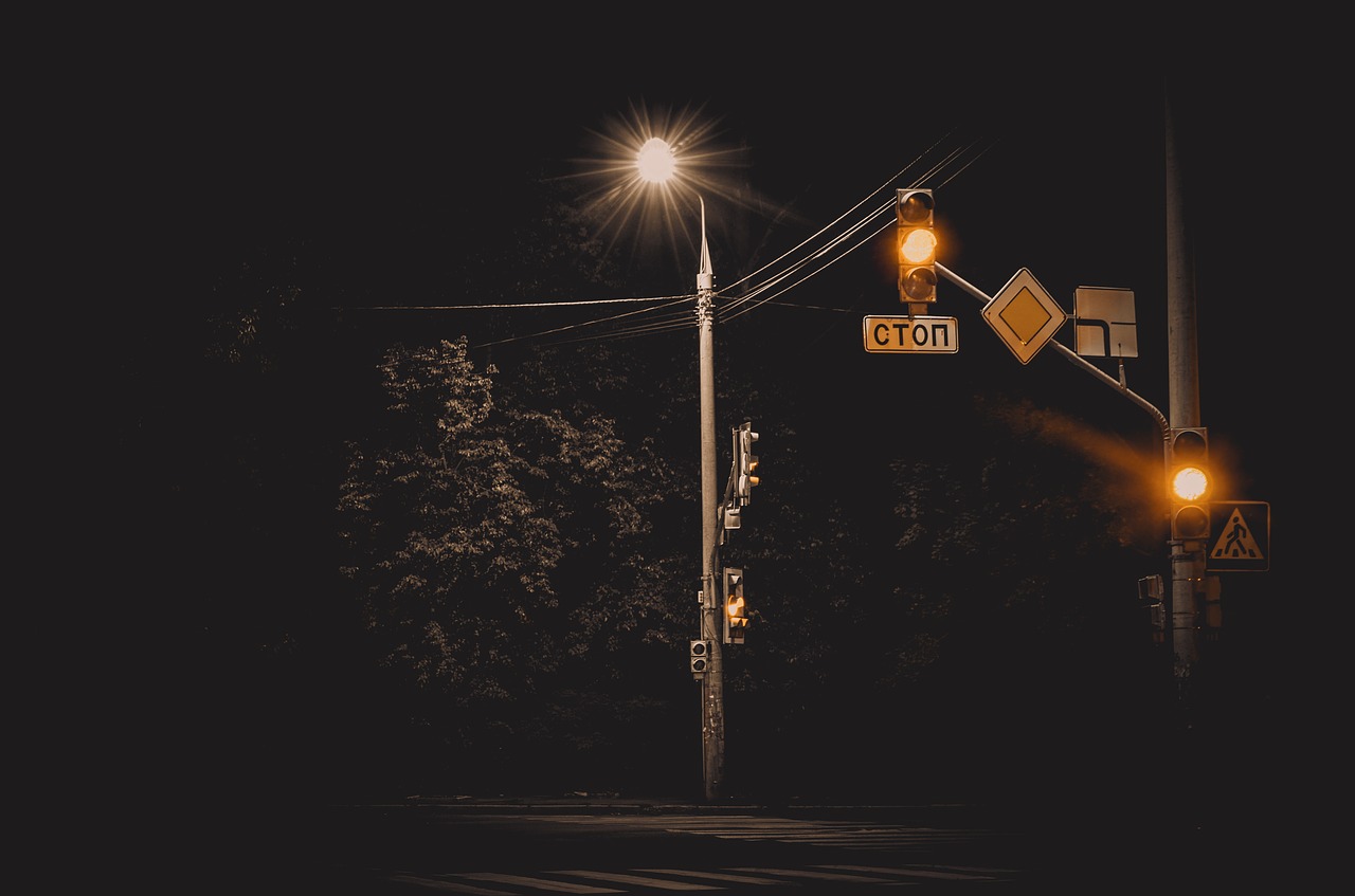 street sign night free photo