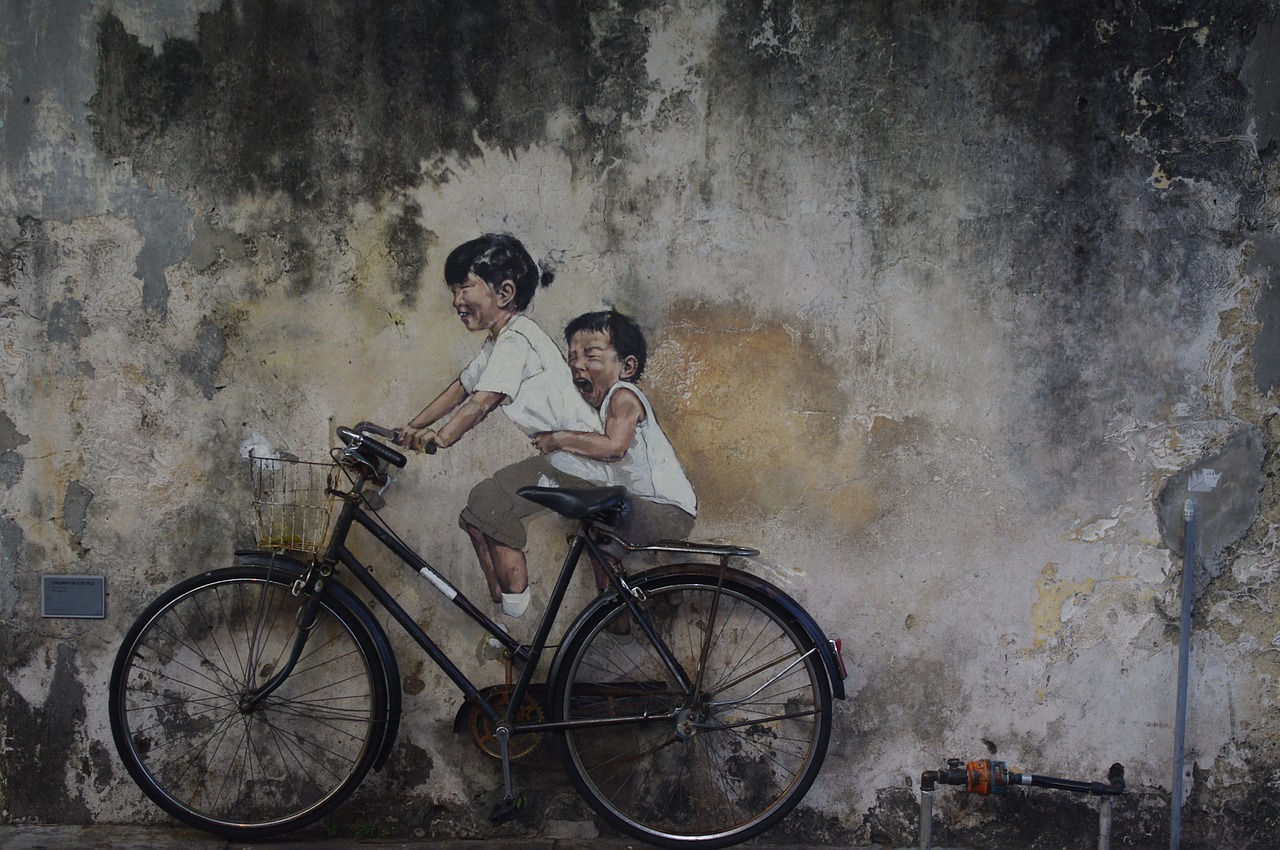 street art penang asia free photo